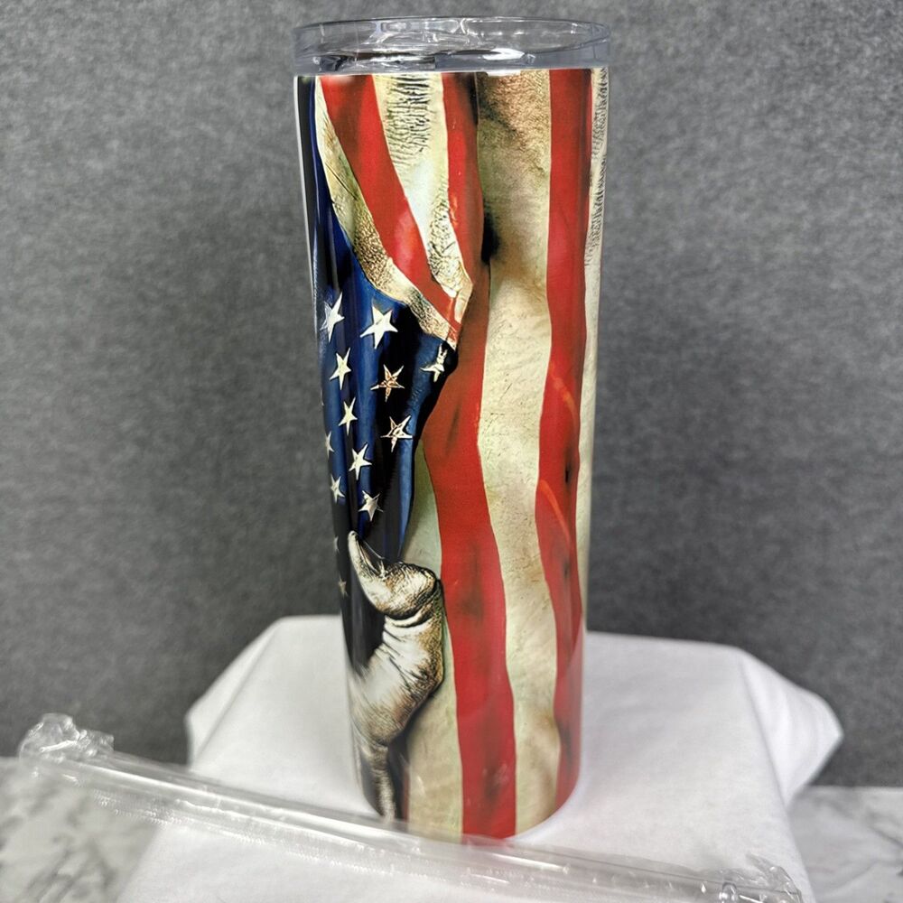 U.S. ARMY 20oz Tumbler Flag Hand United States E Pluribus Unum Metal Double Wall - Picture 3 of 8